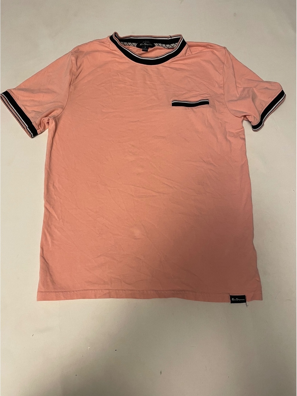 Ben Sherman Pink Cotton Spandex Blend T-Shirt Size S